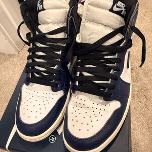 Nike Air Men's Navy and White Athletic Shoes